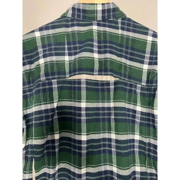 Backpacker Mens LARGE Sports Flannel Plaid Shirt Vented Outdoor Green button up - Picture 7 of 8
